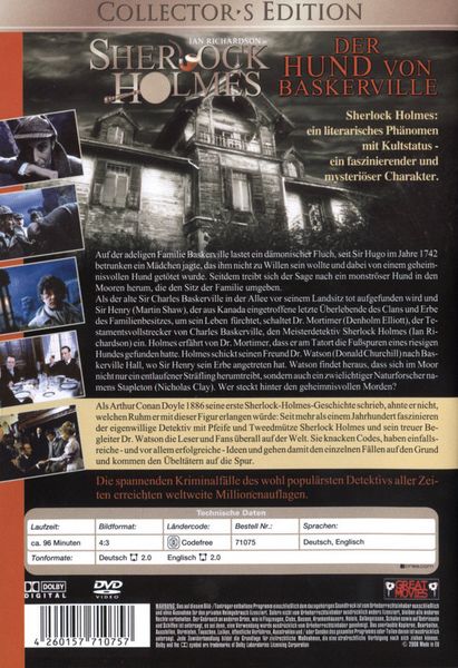 Produktbild: Sherlock Holmes - Der Hund von Baskervilles,1 DVD