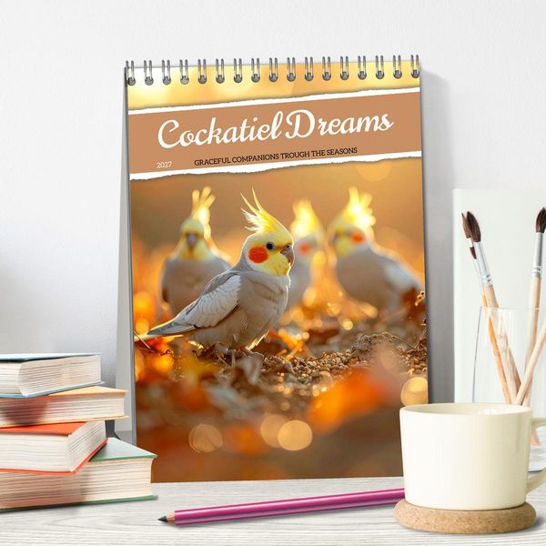 Produktbild: Cockatiel Dreams (Desk Calendar 2027 DIN A5 portrait), CALVENDO 12 Month DeskCalendar