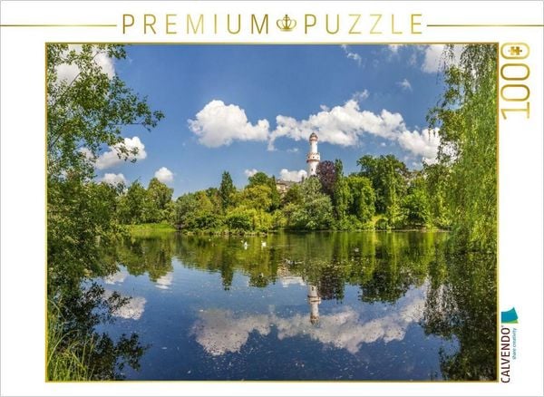 CALVENDO Puzzle Weiher im Schloßpark von Bad Homburg vor der Höhe, Hessen | 1000 Teile Lege-Größe 64 × 48 cm Foto-Puzzle für glückliche Stunden