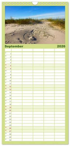 Produktbild: Familienplaner 2026 - D&auml;nemark Impressionen mit 5 Spalten (Wandkalender, 21 x 45 cm) CALVENDO
