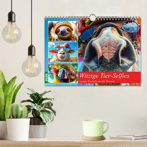 Produktbild: Witzige Tier-Selfies. Lustige Portraits aus der Tierwelt (Wandkalender 2026 DIN A4 quer), CALVENDO Monatskalender