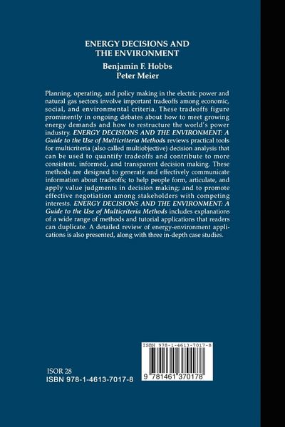 Produktbild: Energy Decisions and the Environment