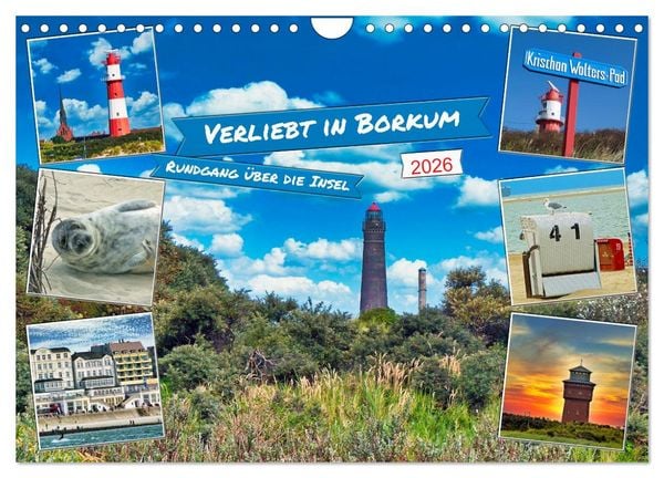 Verliebt in Borkum (Wandkalender 2026 DIN A4 quer), CALVENDO Monatskalender