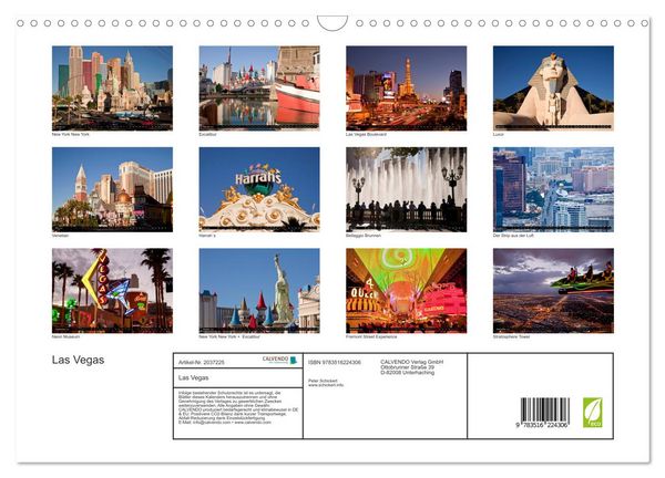 Produktbild: Las Vegas (Wandkalender 2026 DIN A3 quer), CALVENDO Monatskalender