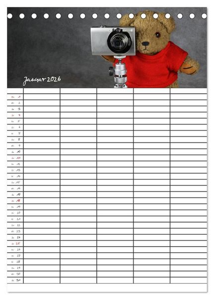 Produktbild: Der Teddyb&auml;ren-Familienplaner (Tischkalender 2026 DIN A5 hoch), CALVENDO Monatskalender
