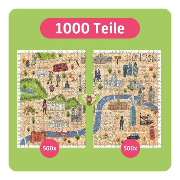 Produktbild: TEAMPUZZLE &ndash; London &ndash; 1000 Teile &ndash; Erwachsenenpuzzle f&uuml;r zwei Personen