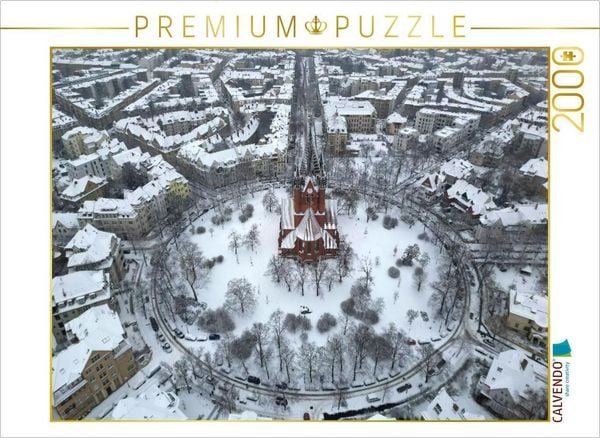 CALVENDO Puzzle Pauluskirche im Winter | 2000 Teile Lege-Größe 90x67cm Foto-Puzzle für glückliche Stunden