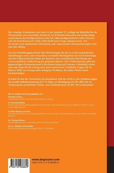 Produktbild: Strafgesetzbuch. Leipziger Kommentar / &sect;&sect; 174-210