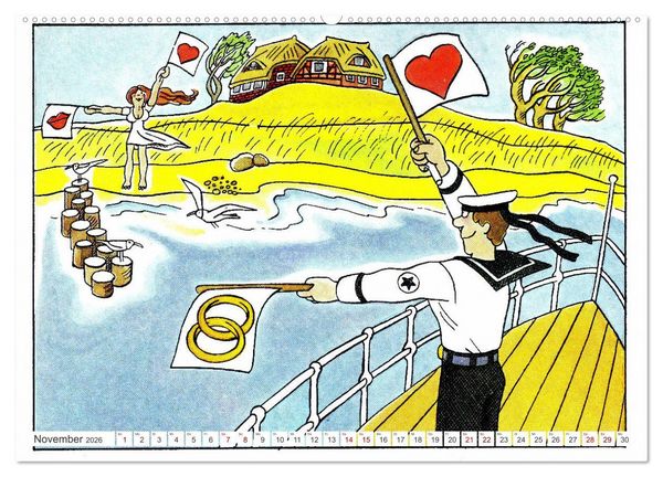 Produktbild: Da lachte die NVA - Karikaturen aus der DDR (Wandkalender 2026 DIN A2 quer), CALVENDO Monatskalender