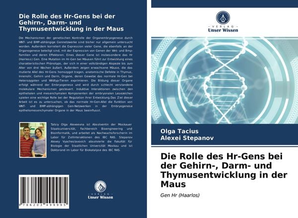 Produktbild: Die Rolle des Hr-Gens bei der Gehirn-, Darm- und Thymusentwicklung in der Maus
