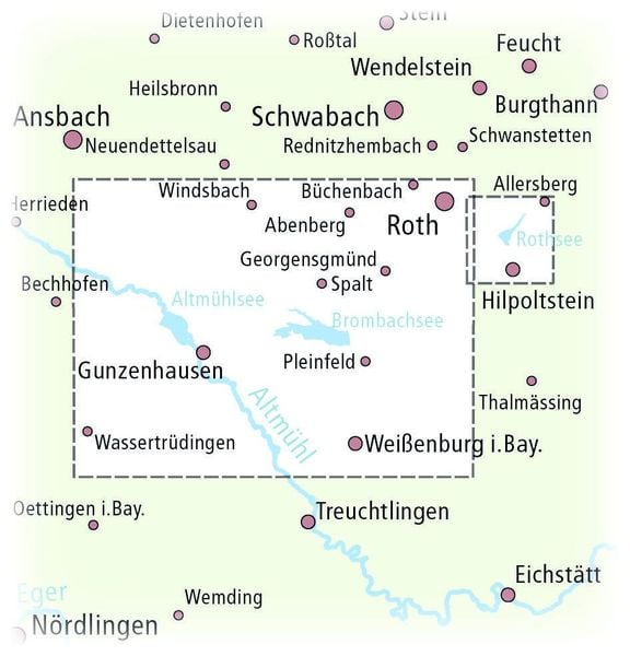 Produktbild: Publicpress Rad- und Wanderkarte Altm&uuml;hlsee, Brombachsee, Rothsee 1:50.000