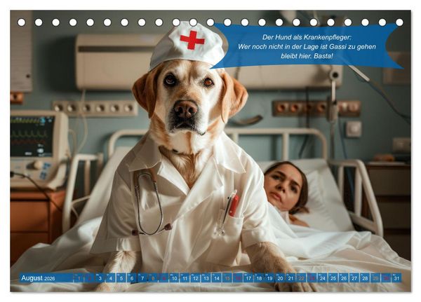 Produktbild: Tierisch lustige Krankenpfleger (Tischkalender 2026 DIN A5 quer), CALVENDO Monatskalender