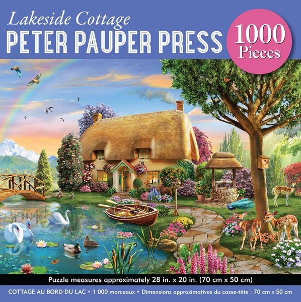 Lakeside Cottage 1000-Piece Jigsaw Puzzle (Gold Foil Highlights)