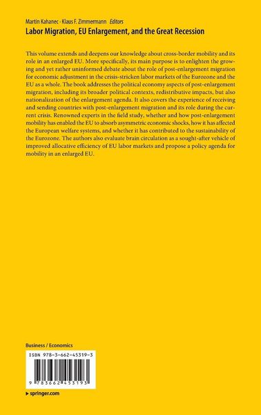 Produktbild: Labor Migration, EU Enlargement, and the Great Recession