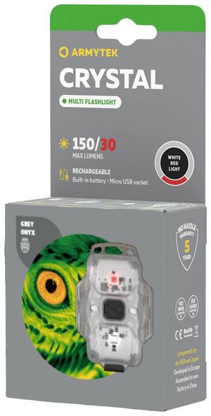 Produktbild: ArmyTek F07001G Crystal Grey Mobile Kleinleuchte LED Grau, Transparent