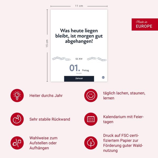 Produktbild: Die besten Spr&uuml;che f&uuml;r lange B&uuml;rotage Tagesabrei&szlig;kalender 2027