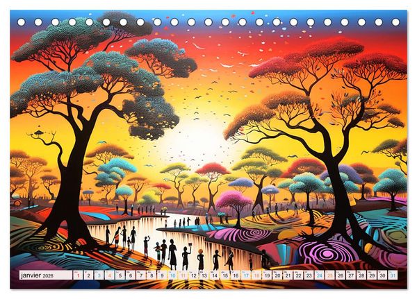 Produktbild: Sc&egrave;nes de vie africaine (Calendrier de bureau 2026 DIN A5 vertical), CALVENDO calendrier mensuel