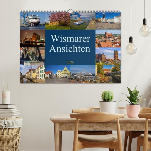 Produktbild: Wismarer Ansichten 2026 (Wandkalender 2026 DIN A2 quer), CALVENDO Monatskalender
