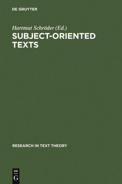 Produktbild: Subject-oriented Texts