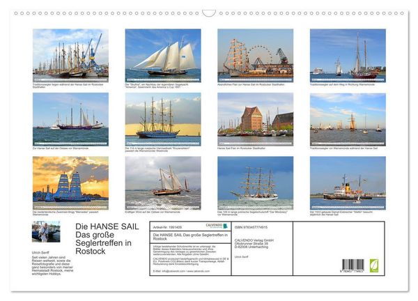 Produktbild: Die HANSE SAIL Das gro&szlig;e Seglertreffen in Rostock (Wandkalender 2026 DIN A2 quer), CALVENDO Monatskalender