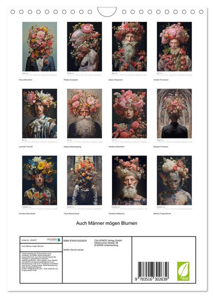 Produktbild: Auch M&auml;nner m&ouml;gen Blumen (Wandkalender 2026 DIN A4 hoch), CALVENDO Monatskalender