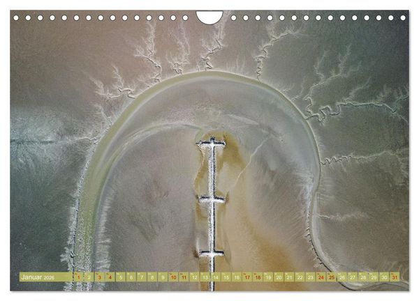 Produktbild: neunziggrad I photoart: das wattenmeer von oben (Wandkalender 2026 DIN A4 quer), CALVENDO Monatskalender