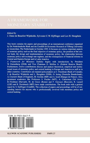 Produktbild: A Framework for Monetary Stability