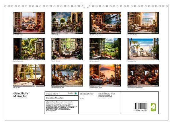 Produktbild: Gem&uuml;tliche Miniwelten (Wandkalender 2026 DIN A3 quer), CALVENDO Monatskalender