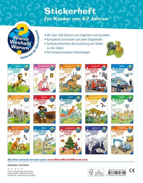 Produktbild: Wieso? Weshalb? Warum? Stickerheft - Pferde
