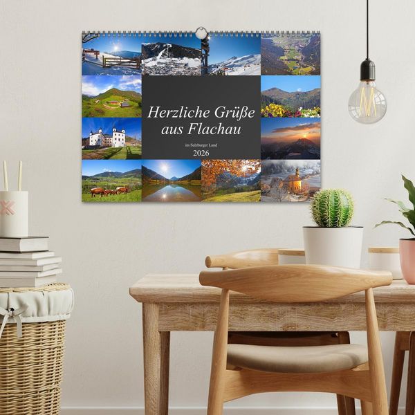 Produktbild: Herzliche Gr&uuml;&szlig;e aus Flachau (Wandkalender 2026 DIN A3 quer), CALVENDO Monatskalender