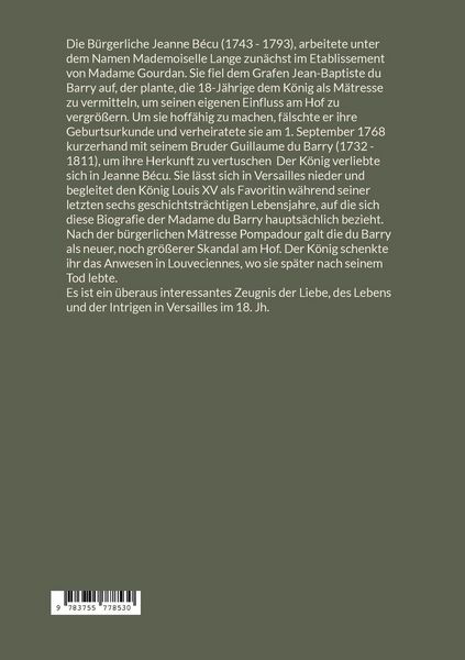 Produktbild: Memoiren der Comtesse Du Barry