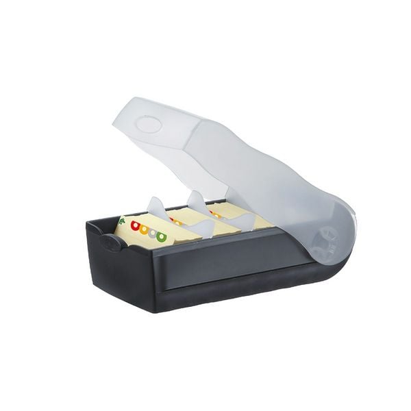 Produktbild: B&uuml;robedarf, Karteibox Croco A 8 quer (schwarz/transparent)