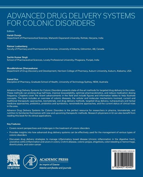 Produktbild: Advanced Drug Delivery Systems for Colonic Disorders