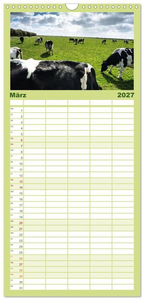 Produktbild: Familienplaner 2027 - Ameland Wundersch&ouml;ne Insel mit 5 Spalten (Wandkalender, 21 x 45 cm) CALVENDO