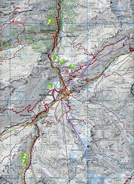 Produktbild: Andermatt - Surselva 33 Wanderkarte 1:40 000 matt laminiert