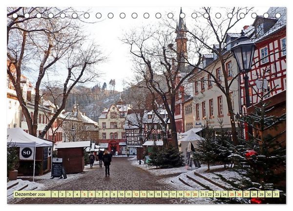 Produktbild: Weinregion Bergstra&szlig;e Burgen, Wein und Mandelbl&uuml;te (Tischkalender 2026 DIN A5 quer), CALVENDO Monatskalender