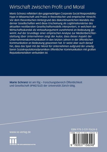 Produktbild: Wirtschaft zwischen Profit und Moral