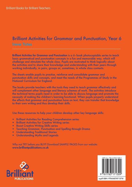 Produktbild: Brilliant Activities for Grammar and Punctuation, Year 6
