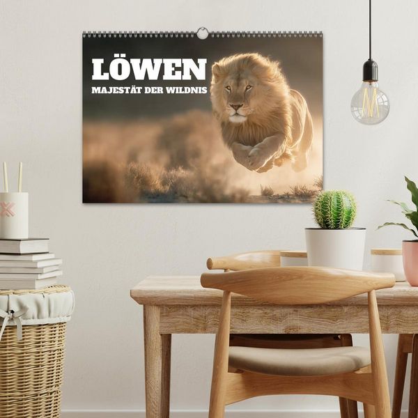 Produktbild: L&ouml;wen - Majest&auml;t der Wildnis (Wandkalender 2026 DIN A3 quer), CALVENDO Monatskalender