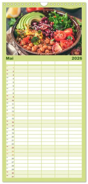 Produktbild: Familienplaner 2026 - Mediterrane K&uuml;che mit 5 Spalten (Wandkalender, 21 x 45 cm) CALVENDO