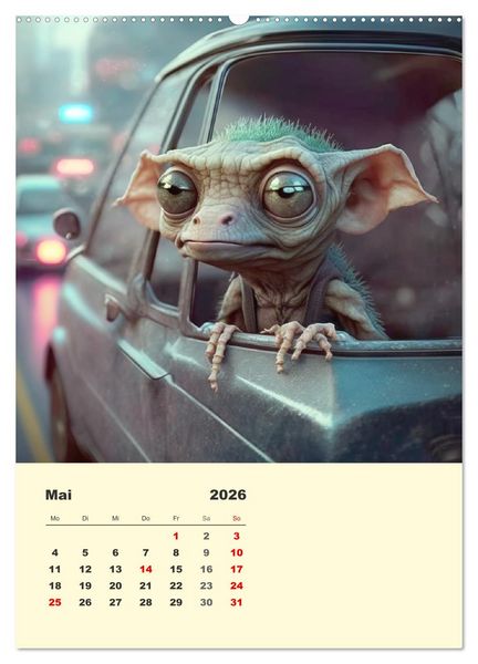 Produktbild: Kleine Gangster. Lustige Monster im Alltag (hochwertiger Premium Wandkalender 2026 DIN A2 hoch), Kunstdruck in Hochglanz