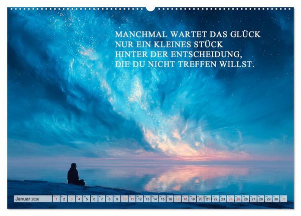 Produktbild: Weisheit und Motivation - Inspiration voller Sinn und St&auml;rke (Wandkalender 2026 DIN A2 quer), CALVENDO Monatskalender
