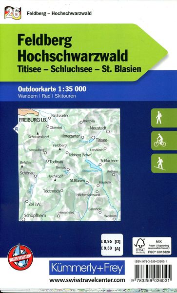 Produktbild: K&uuml;mmerly+Frey Outdoorkarte Deutschland 26 Feldberg, Hochschwarzwald 1:35.000