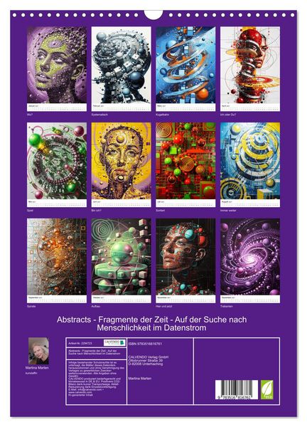 Produktbild: Abstracts - Fragmente der Zeit - Auf der Suche nach Menschlichkeit im Datenstrom (Wandkalender 2027 DIN A3 hoch), CALVENDO Monatskalender