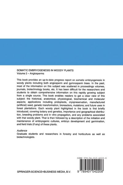 Produktbild: Somatic Embryogenesis in Woody Plants