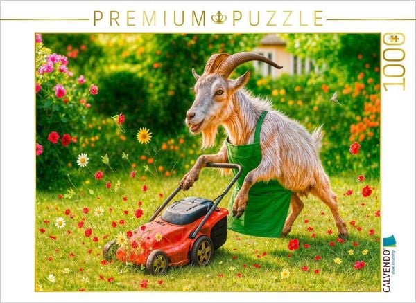 CALVENDO Puzzle Den Bock zum Gärtner machen - Chaos garantiert | 1000 Teile Lege-Größe 64x48cm Foto-Puzzle für glückliche Stunden