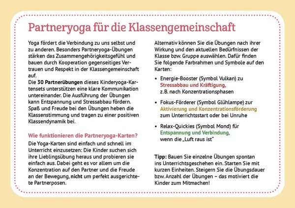 Produktbild: 30 Kinderyoga-Partner&uuml;bungen f&uuml;r Grundschul-Kinder