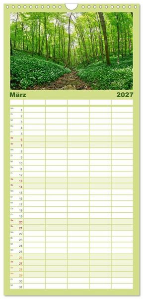 Produktbild: Familienplaner 2027 - Farbenfrohe Heimat mit 5 Spalten (Wandkalender, 21 x 45 cm) CALVENDO