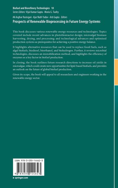 Produktbild: Prospects of Renewable Bioprocessing in Future Energy Systems