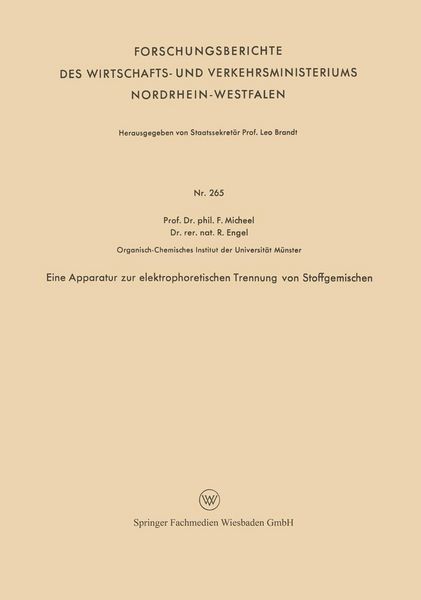 Produktbild: Eine Apparatur zur elektrophoretischen Trennung von Stoffgemischen